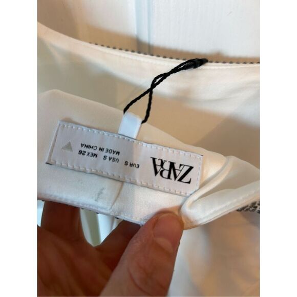 Zara white sexy going out dress with diamonds size small s - Picture 4 of 5